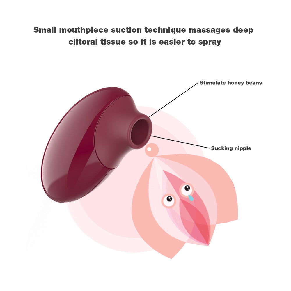 CrimsonWave Kompakt USB-Ladet Vibrator med sugeteknikk for dyp stimulering av klitorisstoff.
