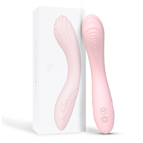 PureWave silikonvibrator for voksen nytelse, designet for effektiv stimulering i myk rosa farge.