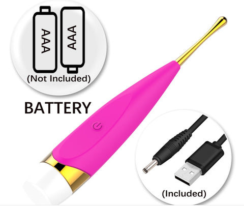 RosePulse – Elegant vibrator in pink with USB charging and battery options for discreet pleasure.
