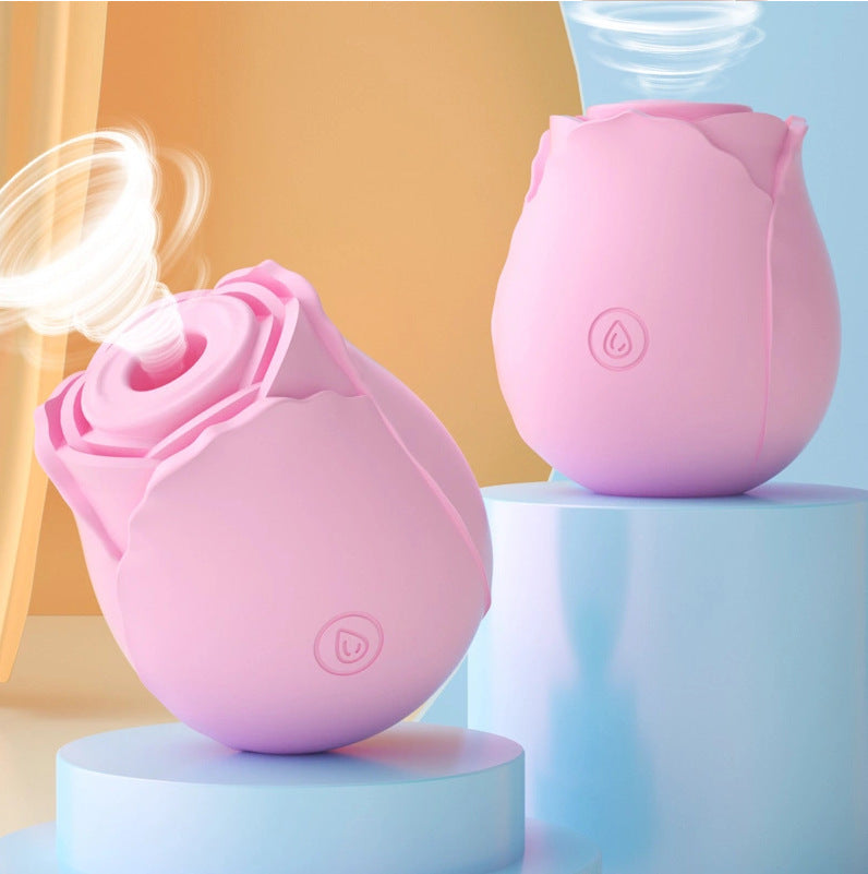 FlirtEase Mini - Diskret vibrator i rosa roseform for intim nytelse og velvære.