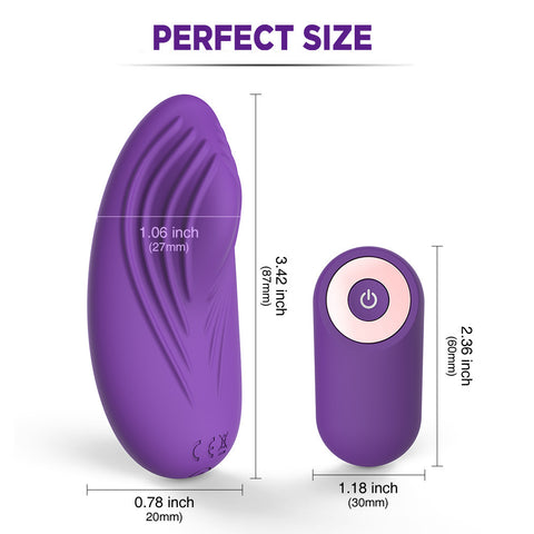Dimensions of Female Wearable Vibrator showcasing perfect size and design features for comfort and ease of use.