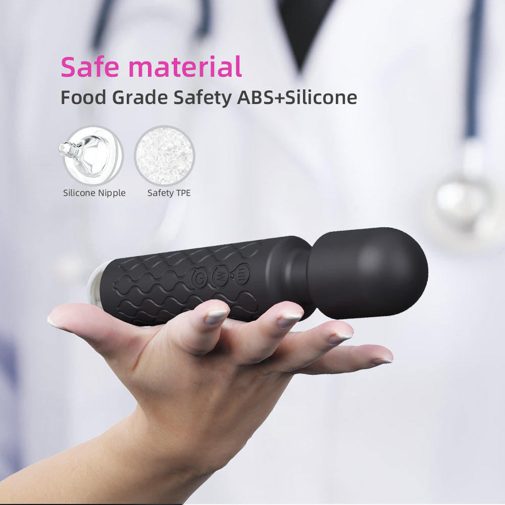 Magic Wand - Vibrator made from food grade ABS and silicone, emphasizing safety and quality.