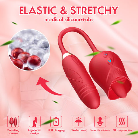 FloraLuxe Tongue – En elektrisk vibrator med blomsterdesign og 10 frekvenser for intens nytelse.