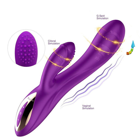 Golden Angle Vibrato – purple vibrator for clitoral and vaginal stimulation with ergonomic design and G-spot curve.