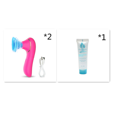 Dual Pleasure Massager set with two vibrators and lubricant for enhanced pleasure.