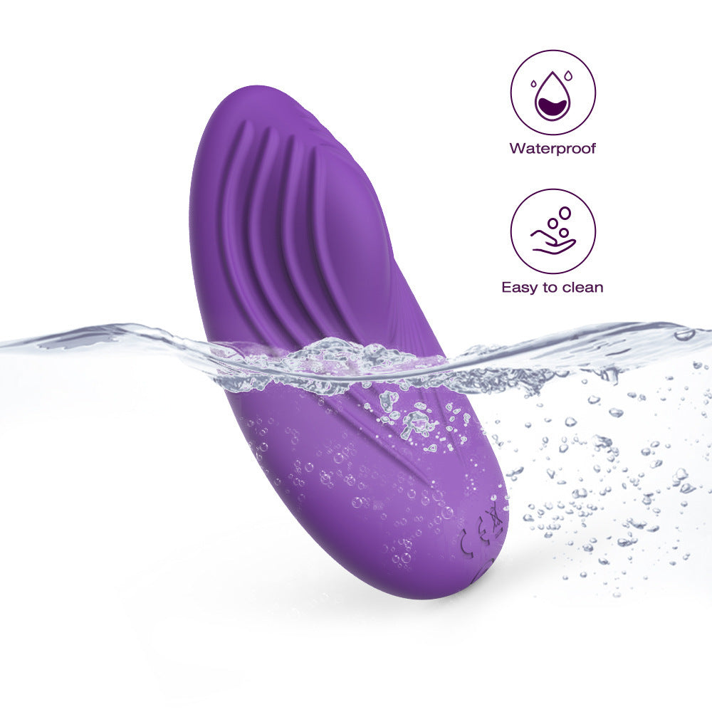 Female Wearable Vibrator shown in water, highlighting its waterproof and easy-to-clean design.
