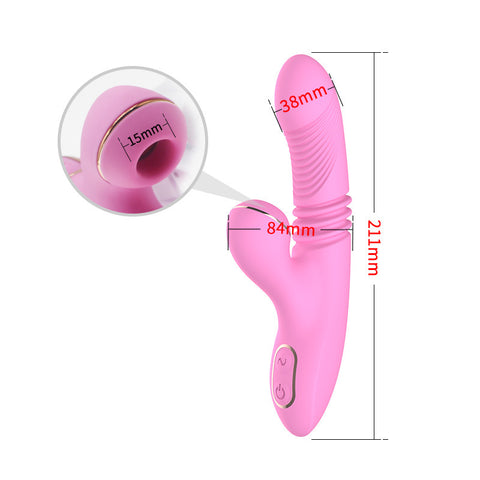 Yutu Whirlwind 4. generasjon pink vibrator with dimensions for enhanced female pleasure.