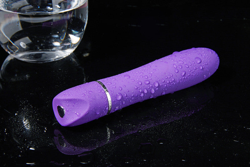 Mr.Stick women's leisure and entertainment toy, purple vibrator with water droplets, stylish design.