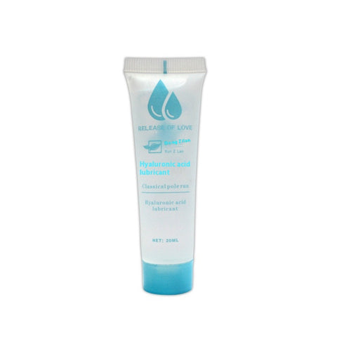 Dual Pleasure Massager lubricant tube with hyaluronic acid, 20ml, designed for enhanced pleasure.