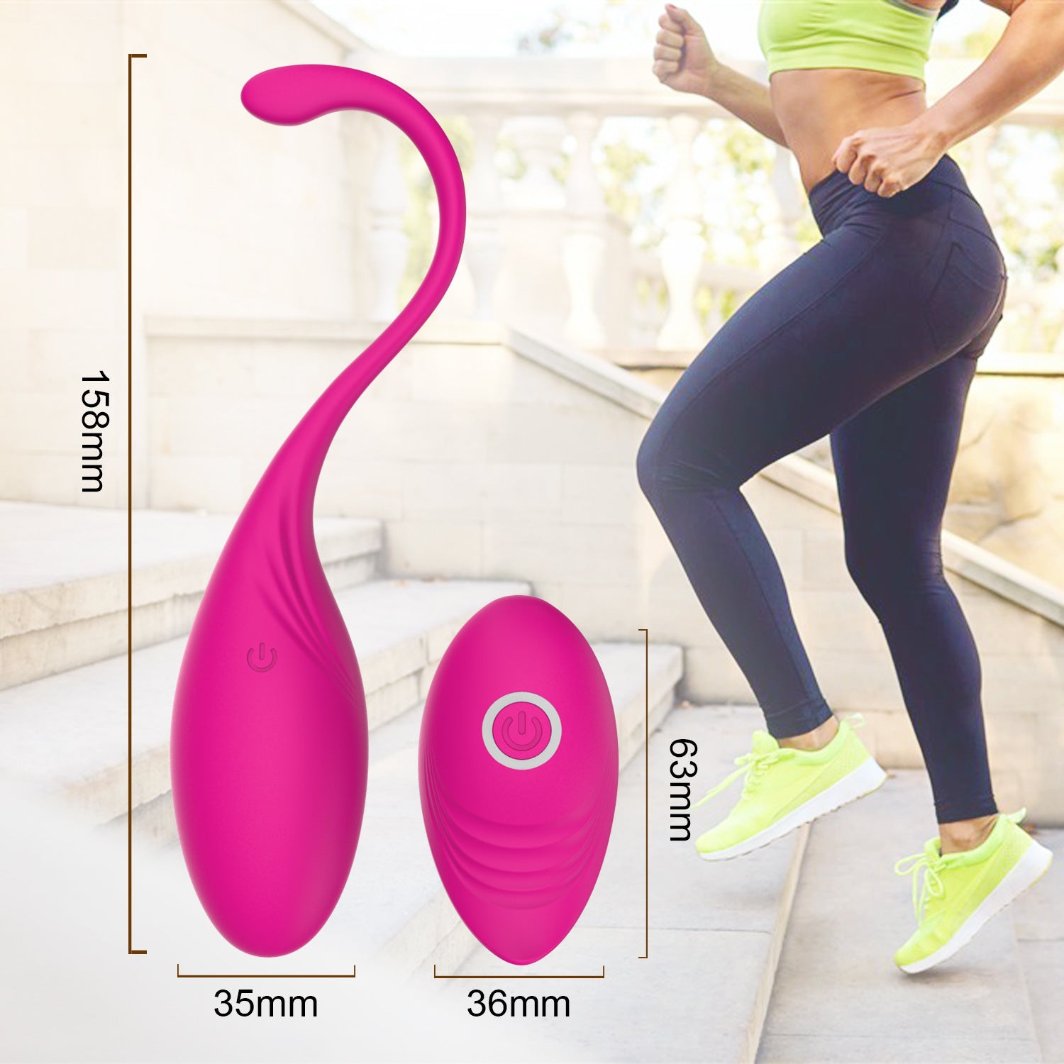 TightEase Pro vibrating exercise ball for pelvic strength, ergonomic design for women's fitness and pleasure.