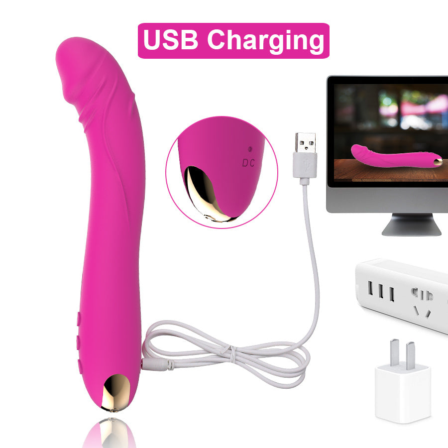 Wand - Jessy USB charging vibrerende rod i rosa farge med moderne design og oppladbart batteri.