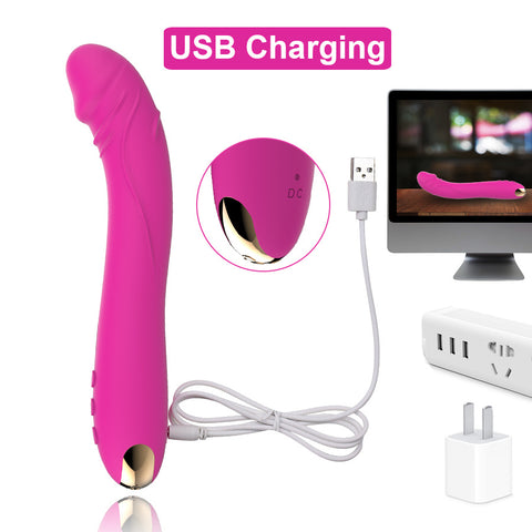 Wand - Jessy USB charging vibrerende rod i rosa farge med moderne design og oppladbart batteri.