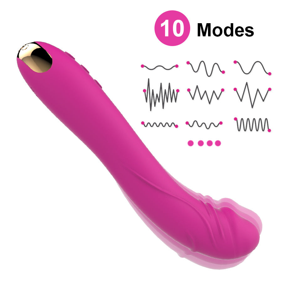Wand - Jessy, pink vibrating rod with 10 modes, made from medical silicone for body-safe pleasure.