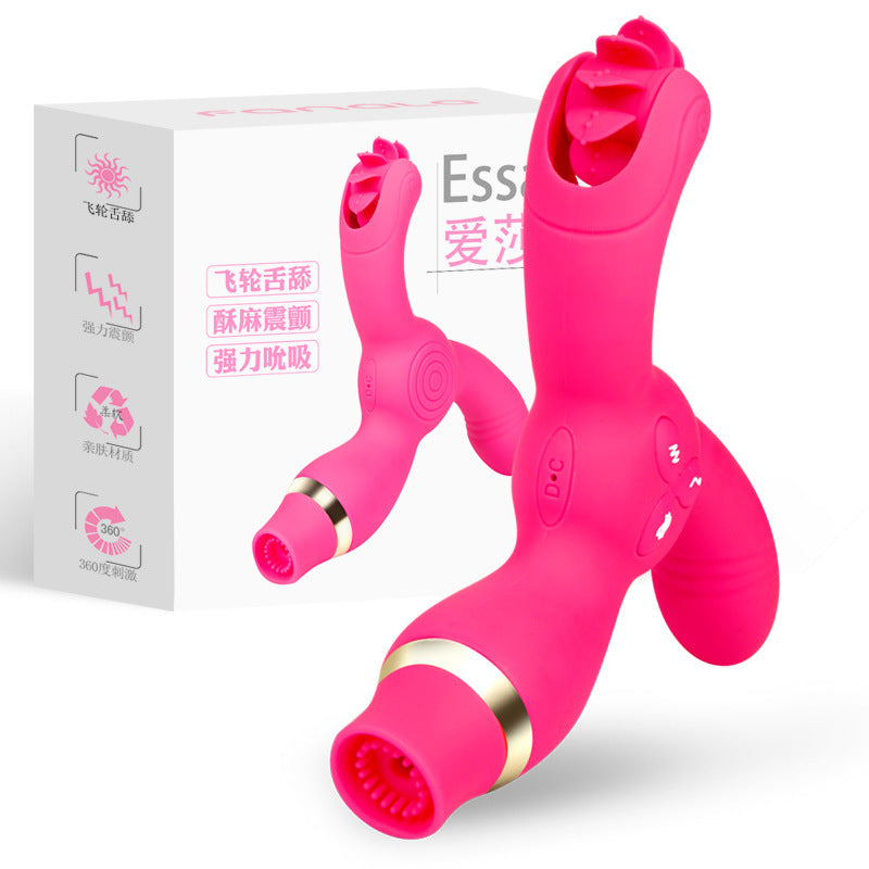 CX419 Aisha Three-Head Stick - Allsidig vibrator for intens stimulering med mykt silikonmateriale.