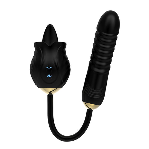 FloraLuxe Tongue – Elegant elektrisk vibrator med blomsterinspirert design for intens nytelse.